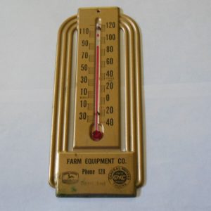 Vintage John Deere Farm Equipment Co. Thermometer Durant, Iowa, 1950's